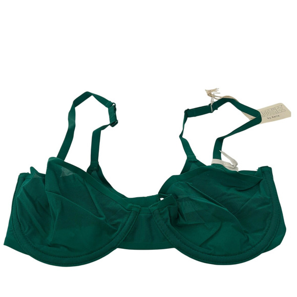 NWT Aerie Women's Smoothez Mesh Unlined Balconette Underwire Green Size 32D - Picture 1 of 10